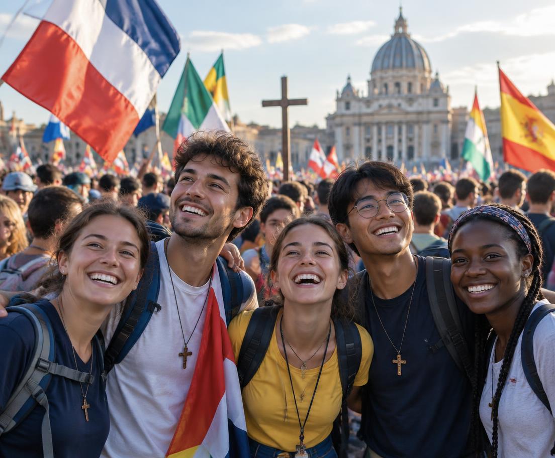 Jóvenes peregrinos compartiendo una experiencia de fe y comunidad